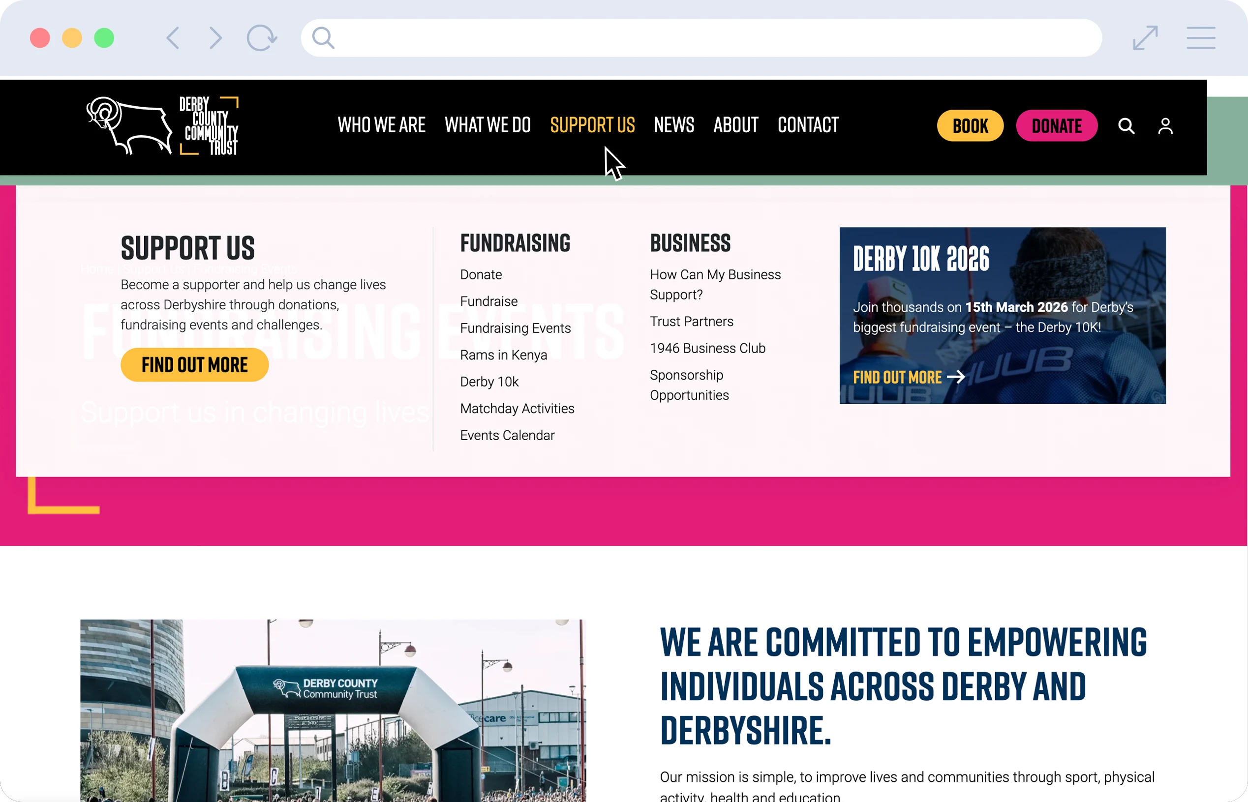 Derby County Community Trust Website Design
